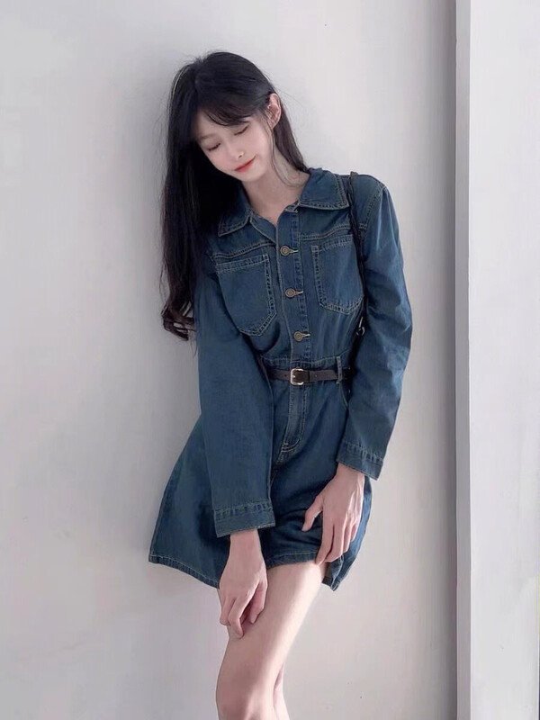 Autumn is new!【JUN.T】Fashion casual waist dress (with belt) 6797# PCZ