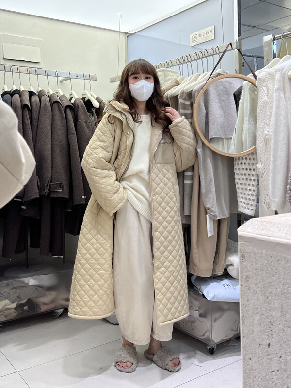 [RIN] Korean style simple temperament all-match loose long cotton clothes R21712