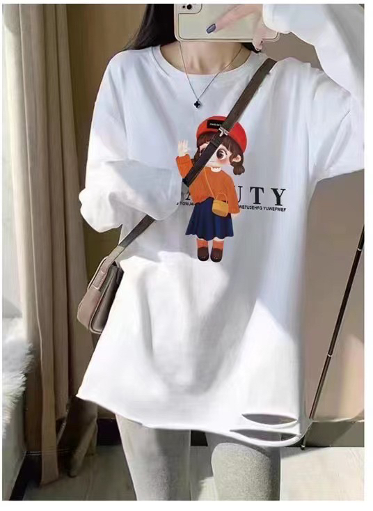 【TA+】Printed Versatile Comfortable Long Sleeve T-Shirt A8820# L