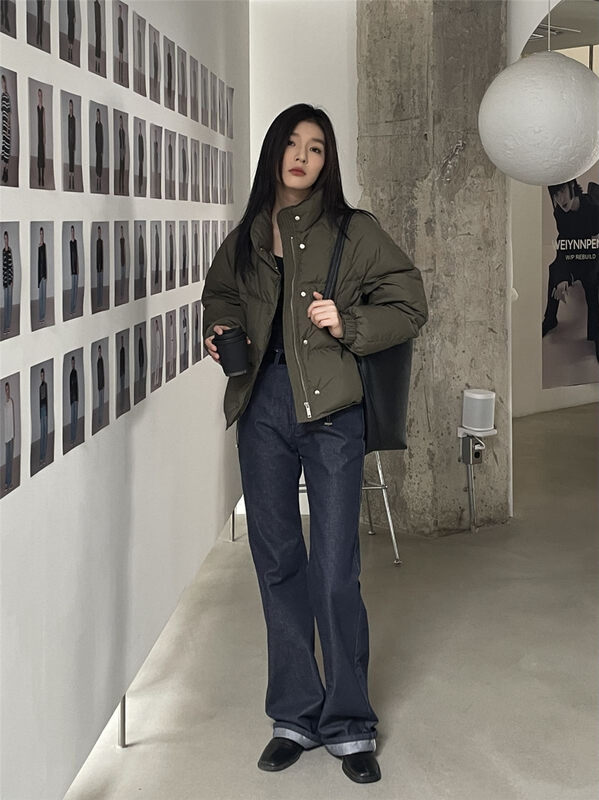 【CLEAN SPACE】Simple Casual Versatile Raglan 90 White Duck Down Warm Down Jacket 32577# CQW