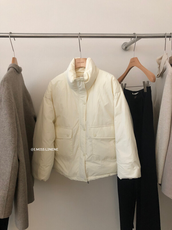 【IMISS】Korean stand collar pocket 90 white duck down jacket jacket warm down jacket QK882# FHX