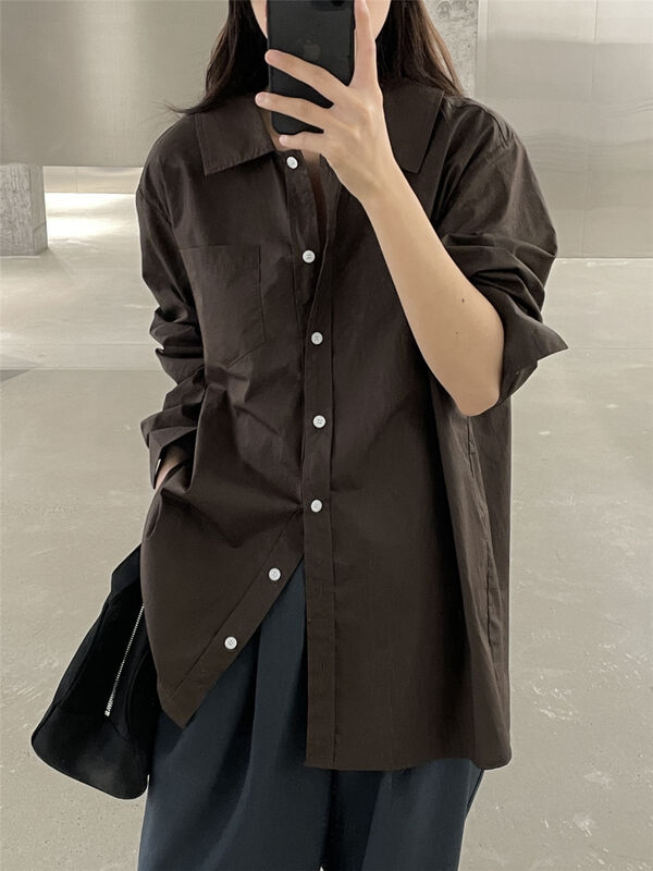 Original price 98.99! Square collar careful machine design [CLEAN SPACE] solid color texture commuter shirt YS1-32067# CQW