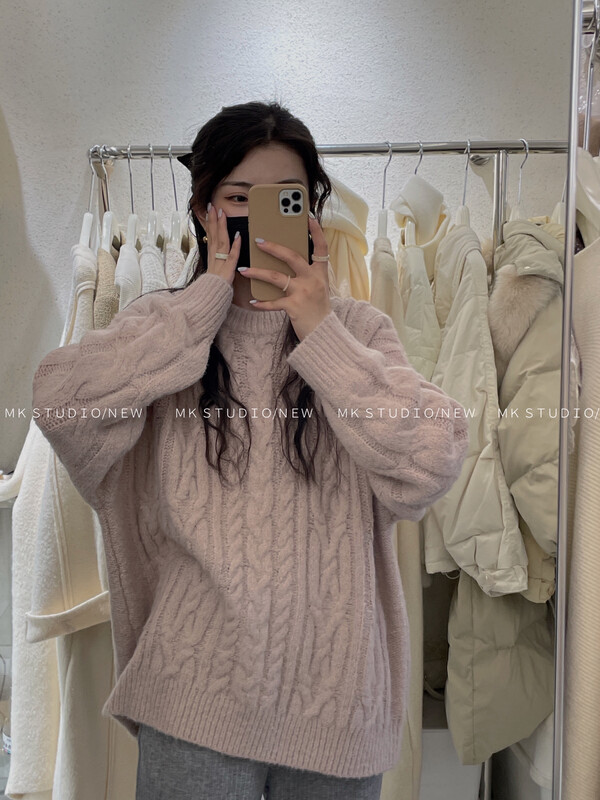 【CHEN/MK】Korean version of ladylike temperament sweet twist warm sweater s087# HJY