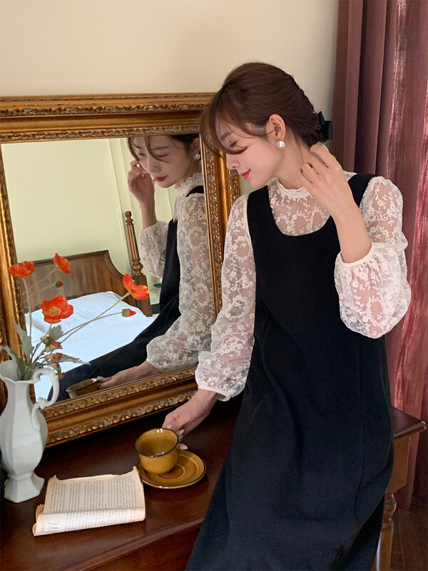 【NEW OPEN】French style jacquard lace shirt JY80615# ZXX