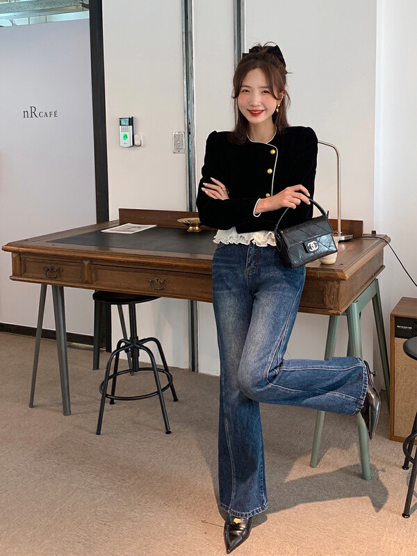 【NEW OPEN】Solid Color Versatile Korean Jeans GK80587# ZXX