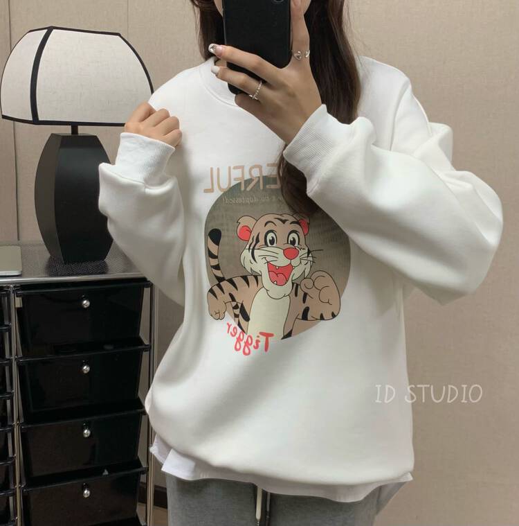 【I-D】Letter Print Loose Sweater R1011# L