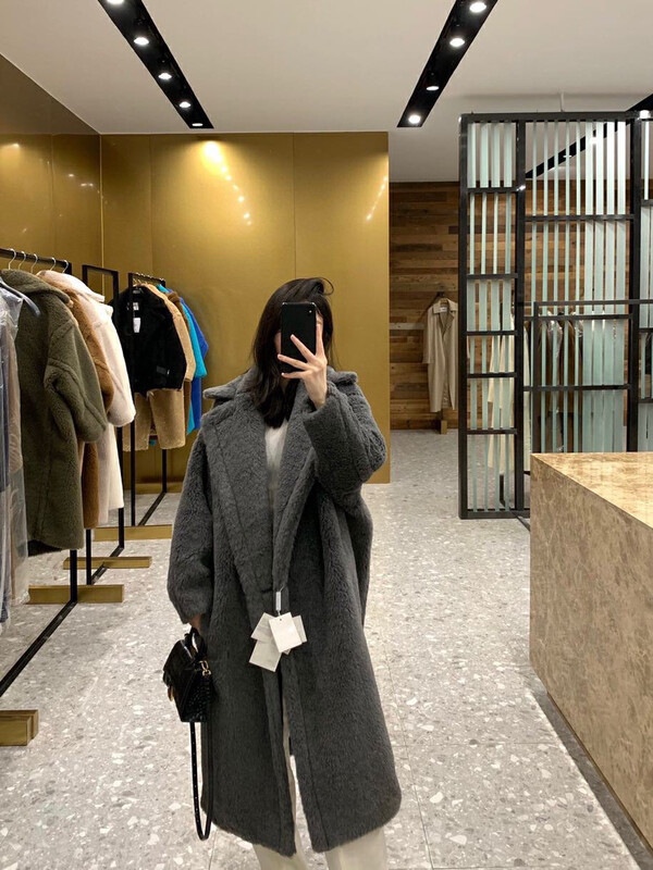 【NANCY】Premium Plush Double Button Loose Coat J8011# WPL