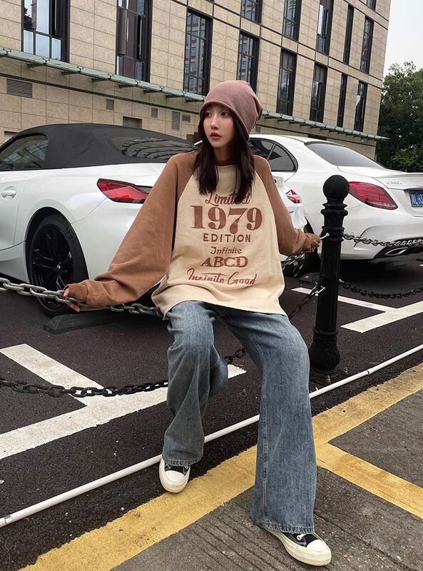 【LAB EEDA】New printed raglan sleeve sweater YS1-W116# OZQ