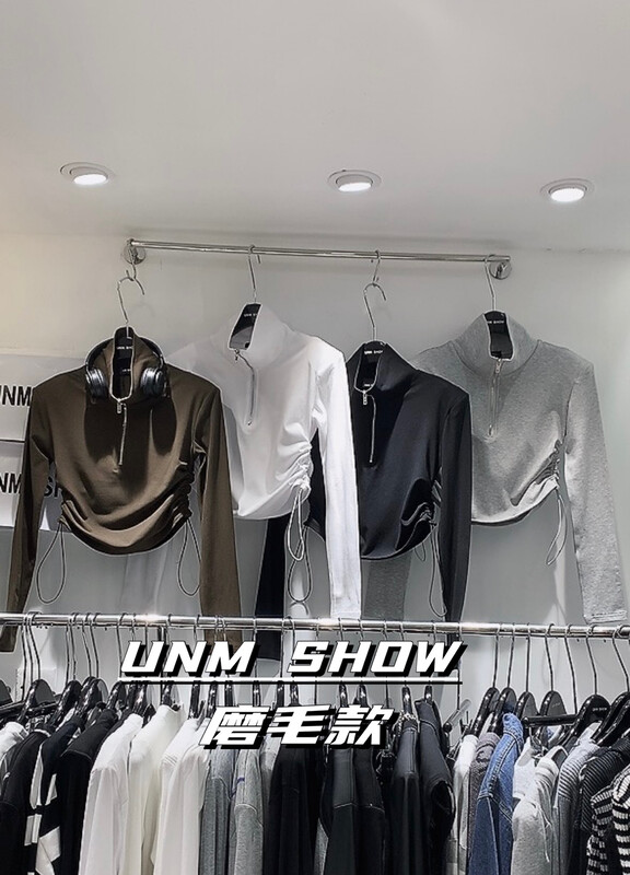 【UNM-SHOW】Simple and versatile half zipper long sleeve T-shirt 6756# WTT