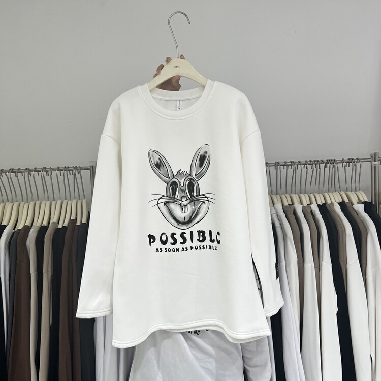 【TA+】Thick Printed Pullover Long Sleeve T-Shirt 8829# L