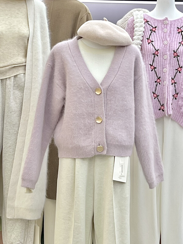[RIN] Simple Korean solid color soft waxy loose and thin knitted cardigan RH2303