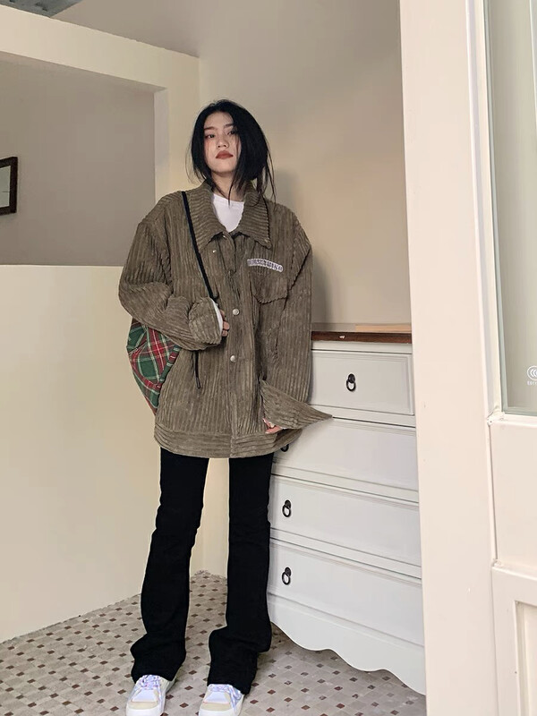 New in winter! [LAB EEDA] American retro corduroy lapel warm padded jacket M213# OZQ