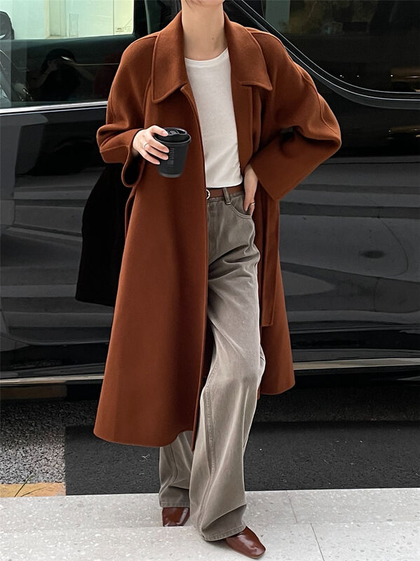 【CLEAN SPACE】Korean style loose cardigan 100% wool coat (100 wool) 35016# CQW