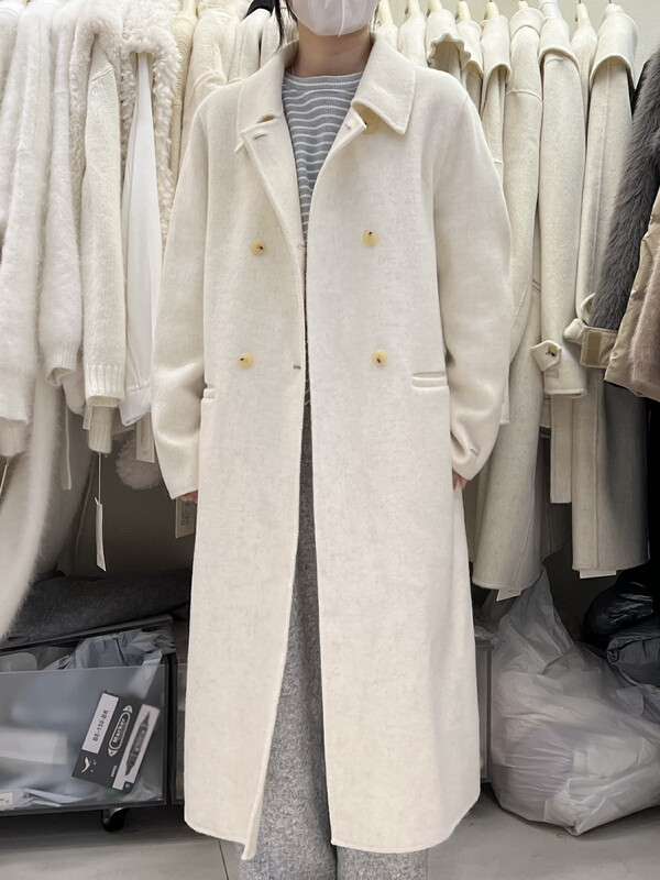 [RIN] Korean simple temperament loose all-match lapel double-sided wool coat RB2085