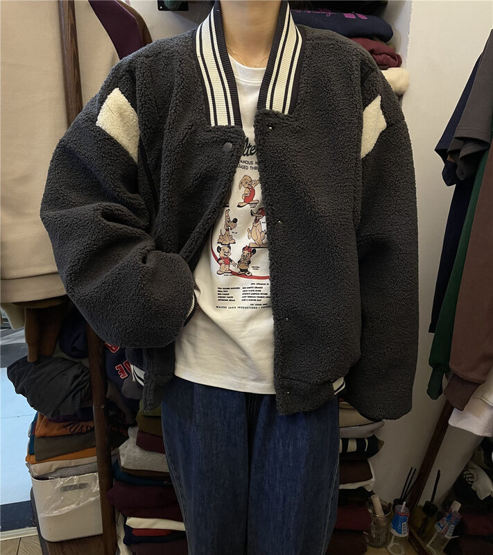 【RICH PAPA】American retro all-match baseball short jacket W043# ZXX