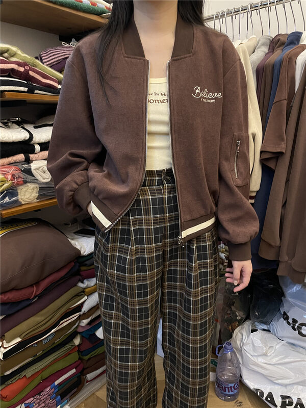 New in autumn! [RICH PAPA] Versatile retro baseball short jacket 23W033# ZXX