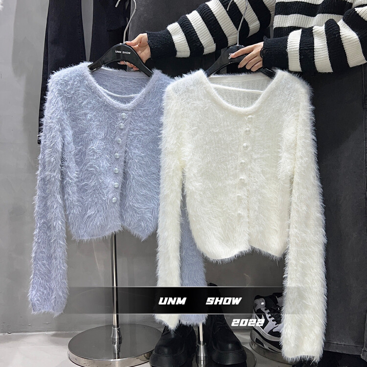 【UNM-SHOW】Imitation Mink Fur Fashionable Texture Simple Warm Sweater 6780# WTT