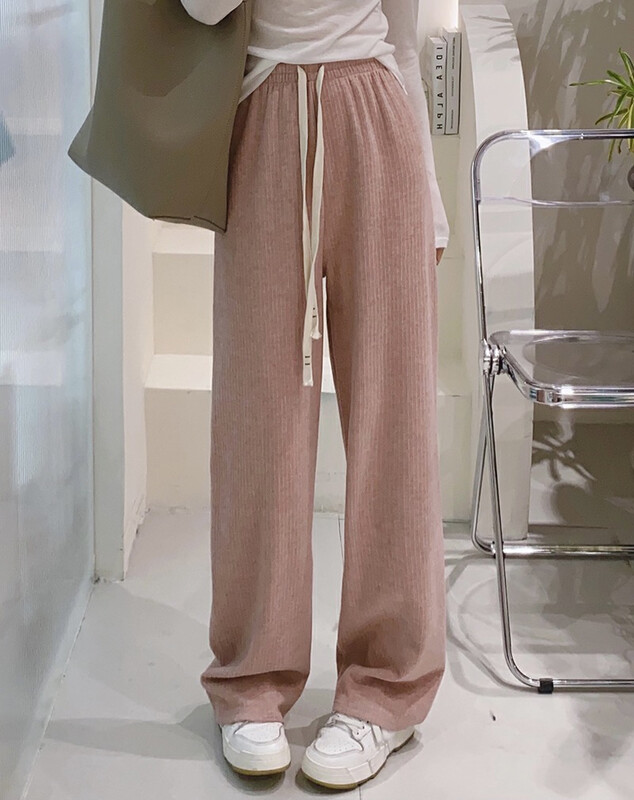 【JUN.T】Fleece Lazy Wide Leg Casual Pants 7055# PCZ