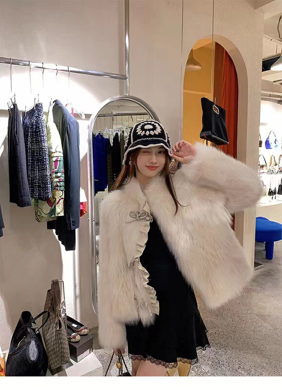 [JUN.T] Imitation fox fur lace temperament warm fur coat 7071# PCZ