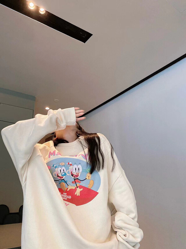 【NANCY】Freedom cute cartoon printed casual sweater J8002# WPL