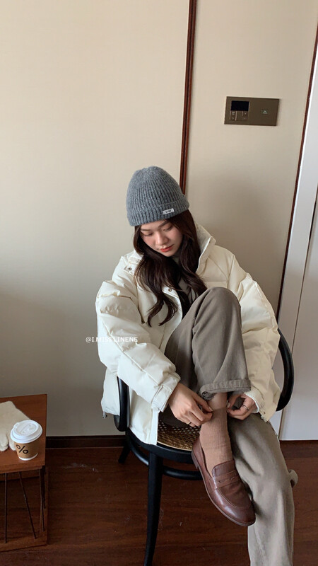 【IMISS】Korean version of simple stand-up collar warm down jacket (including 90% white duck down) QK890# FHX
