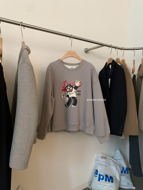 【IMISS】Korean version of casual cartoon printing fleece sweater sweater QK7160