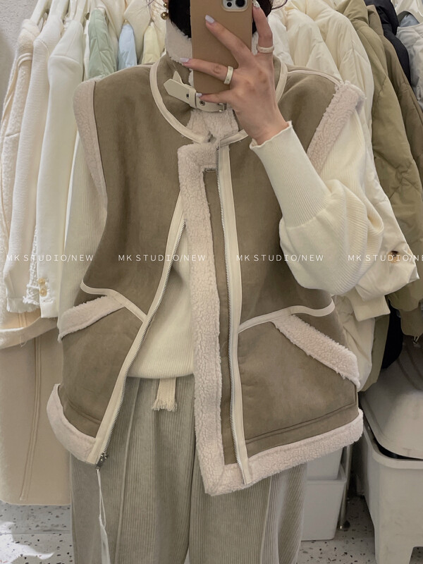 【CHEN/MK】Korean Motorcycle Sleeveless Vest 3673# HJY