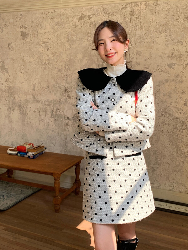New for winter!  【NEW OPEN】Fashionable High Waist Dot Print Skirt GQ80611# ZXX
