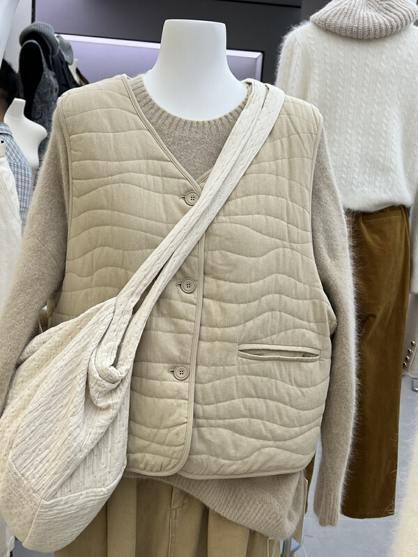【RIN】Casual simple retro style all-match loose quilted vest R21709