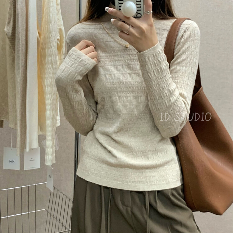 【I-D】Korean style all-match chain bottoming shirt (with chain) 3289# L