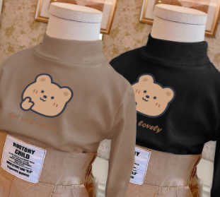 Children's clothing German velvet T-shirt  spring and autumn new boys and girls half turtleneck Western style children's tops baby bottoming shirts
