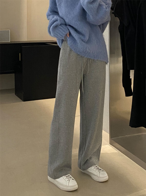 【CLEAN SPACE】Solid Color Loose Elastic Waist Strap Casual Pants YS1-33773# CQW