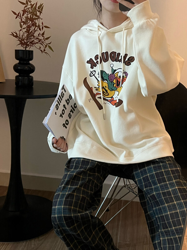 New in autumn!【RICH PAPA】Korean Hooded Versatile Letter Print Sweatshirt A126# ZXX