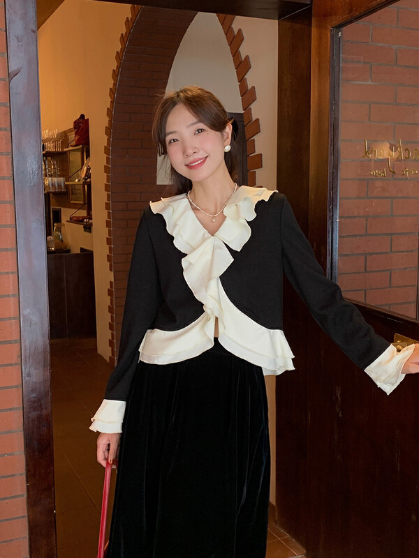 【NEW OPEN】Western style contrasting color thin sweater FY80700# ZXX