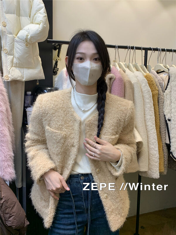 【ZE】Small Fragrance Single-breasted Comfortable Versatile Short Jacket 1126# L