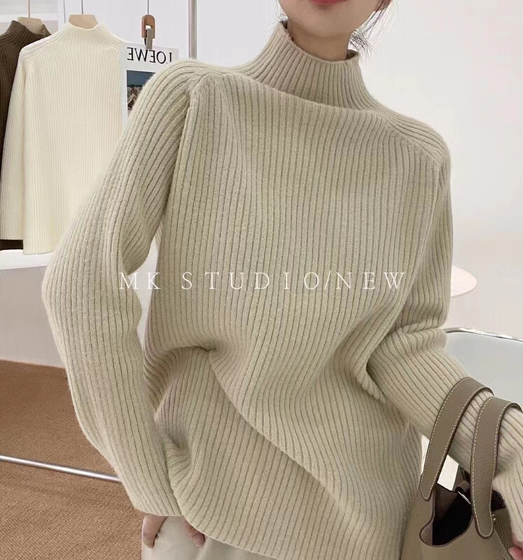 【CHEN/MK】Thickened Versatile Half Turtleneck Warm Sweater D186# HJY