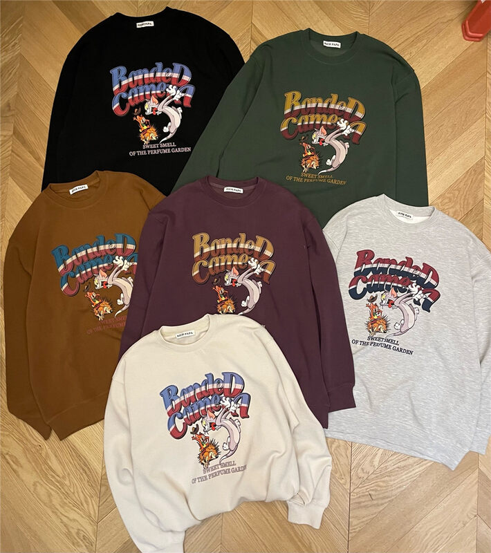 New in autumn! [RICH PAPA] American retro alphabet print sweater A177# ZXX