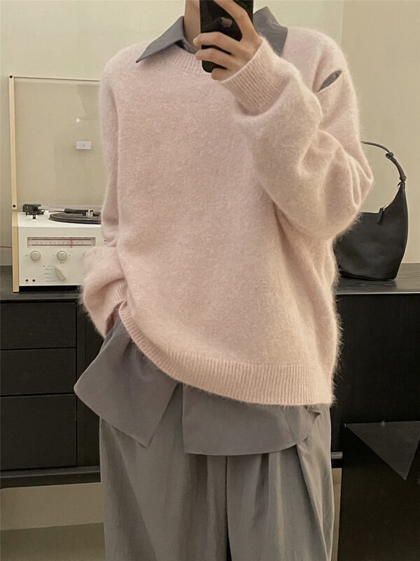 Korean color tone, gentle feeling bursting [CLEAN SPACE] Korean design hollow warm sweater (including 32% wool, 32% rabbit hair) 33383# CQW