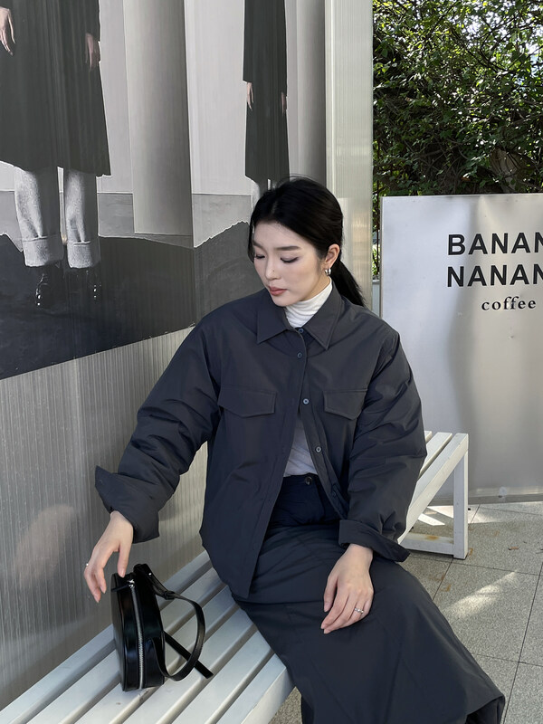 【CLEAN SPACE】Simple Versatile Loose Nylon Thermal Padded Jacket (Short) 32506# CQW