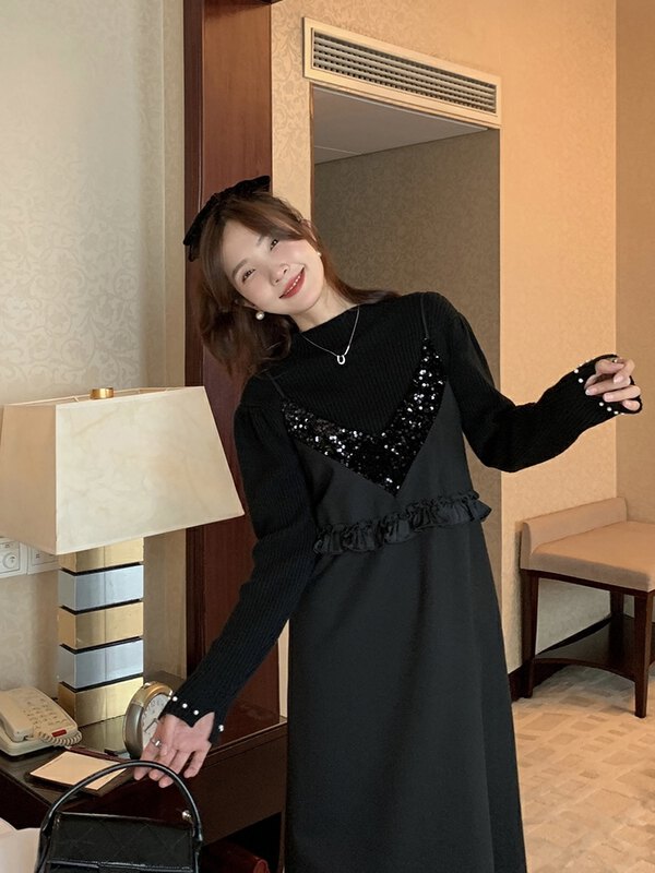 【NEW OPEN】Korean style solid color long-sleeved semi-high collar warm sweater GM80689# ZXX