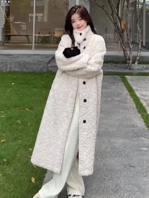 【JUN.T】Imitation Rabbit Plush Korean Mid-Length Loose Coat 7060# PCZ