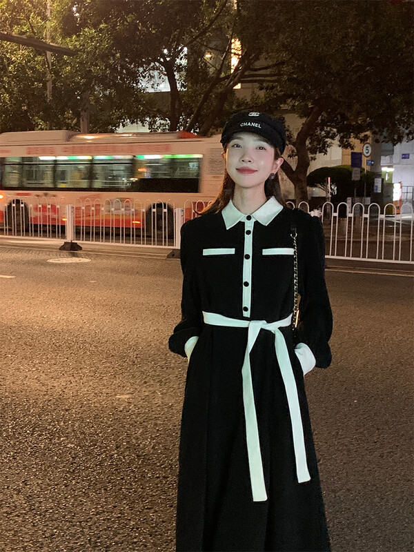 【NEW OPEN】Temperament and fashionable Korean dress (with belt) FL80593# ZXX