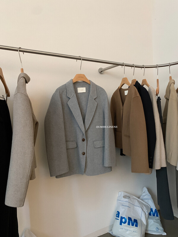 [IMISS] High-quality double-sided cashmere blazer coat with 90 wool QK801