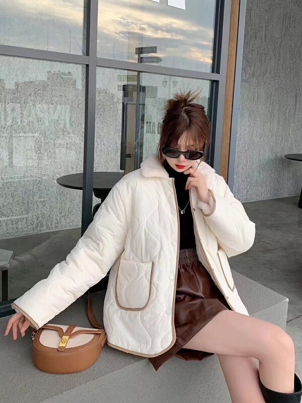 【JUN.T】 Loose rhombus stitching thermal padded jacket 7081# PCZ