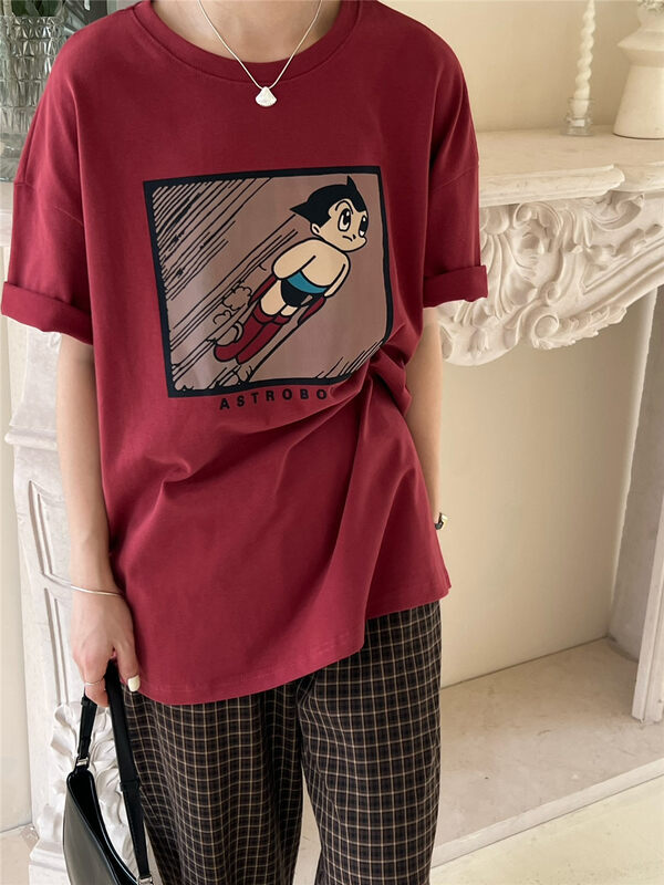 New in autumn!【RICH PAPA】Cartoon print all-match round neck short-sleeved T-shirt 23T433# ZXX