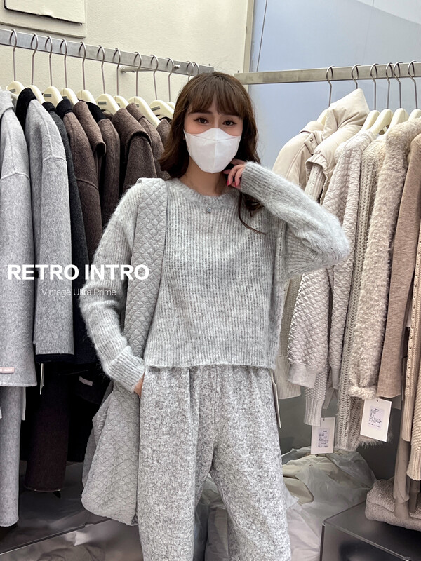 【RIN】Simple Casual Lazy Wind Soft Waxy Versatile Knit Sweater 2299