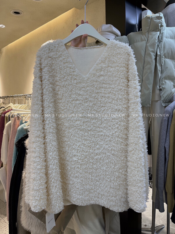【CHEN/MK】V-neck loose design warm sweater 3675# HJY
