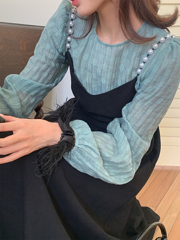 [NEW OPEN] Autumn/Winter 2022 new Korean textured round neck long-sleeved shirt JY80616# ZXX