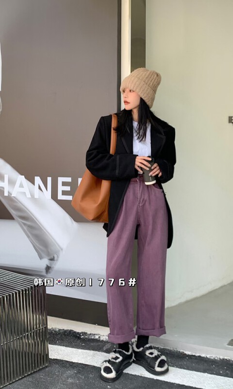 [Original in Korea] Composite velvet custom dyed all-match boyfriend pants jeans 1809