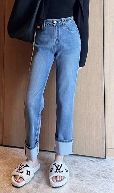 New in Autumn!【JUN.T】Loose Straight Fit High Waist Jeans (with Bag) 6661# PCZ